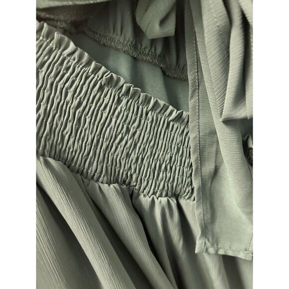 Hunter Green Dress With Elastic Waistband Open Back Size XL - Picture 4 of 6